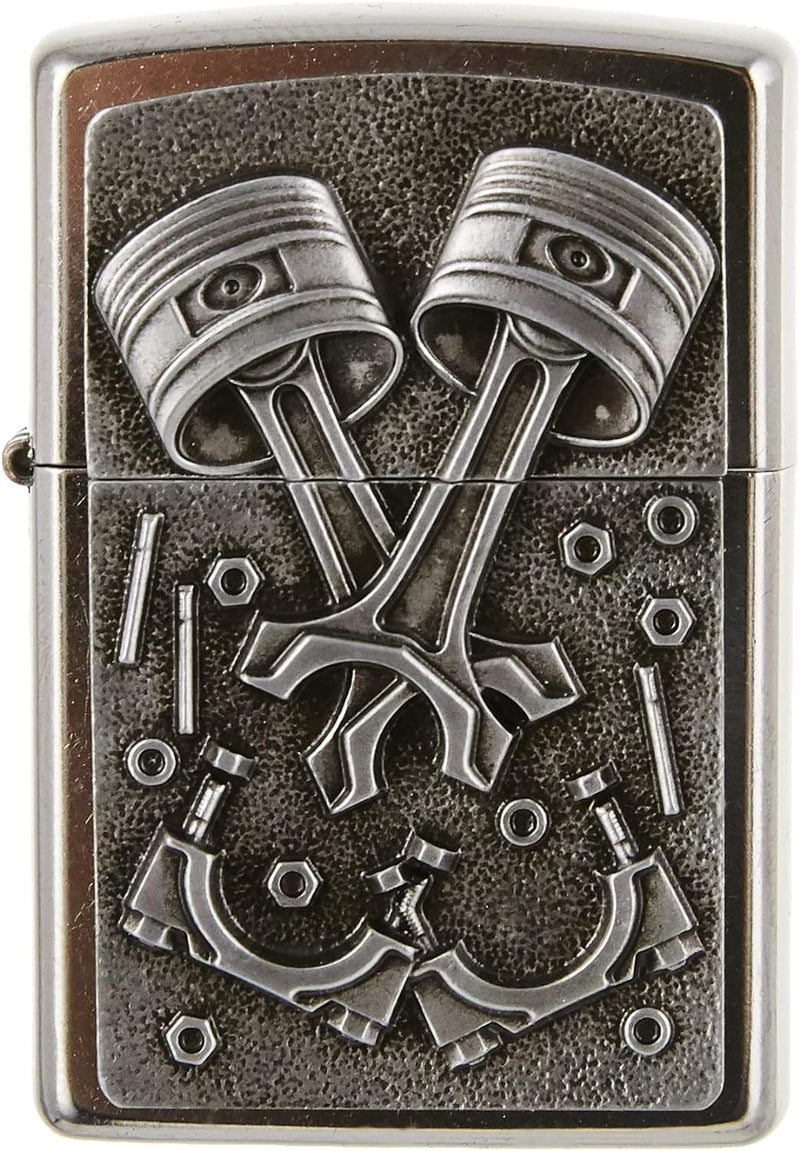 Zippo Feuerzeug 2003987 Engine Parts Benzinfeuerzeug, Messing, Edelstahloptik, 1 x 3,5 x 5,5 cm, 1 x