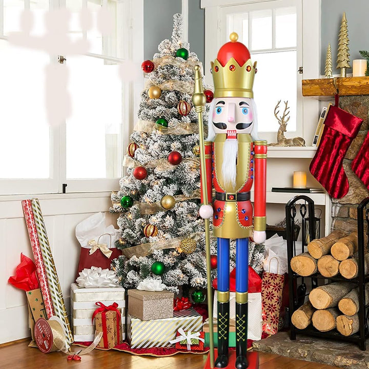 120Cm 48" 4Ft Gross/Giant Hölzerne Nussknacker Ornament (Rote King K01)