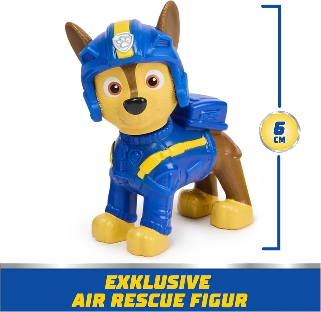 PAW PATROL Air Rescue - Chases Polizei-Rettungshubschrauber mit Geschoss-Abwurf und Chase Spielfigur