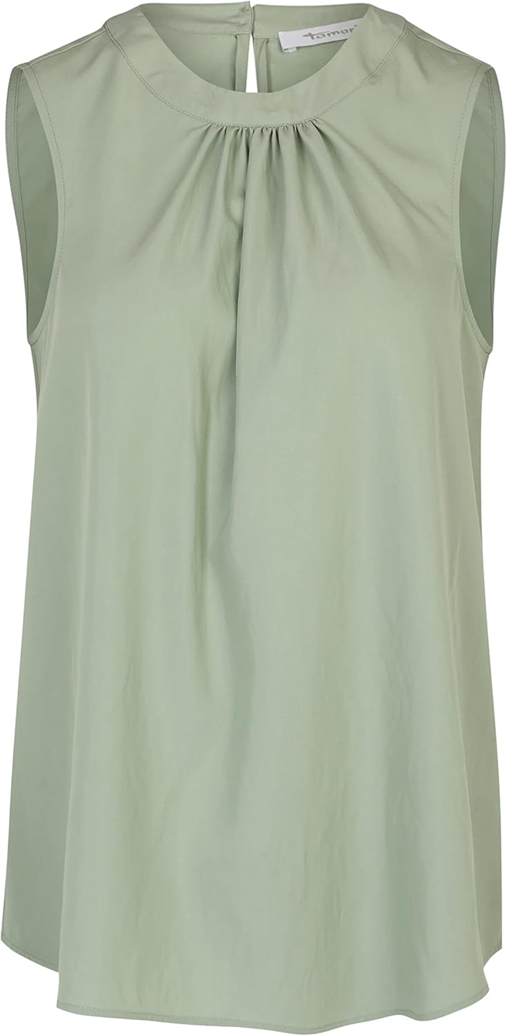 Tamaris Damen AVEIRO AOP Gewebtes Rundhalsausschnitt Top 38 Gossamer Green, 38 Gossamer Green