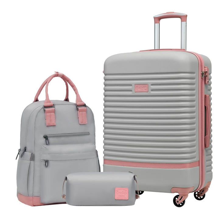 COOLIFE Koffer Trolley Koffer Reisekoffer von ABS Hartschalen Trolley 4 Rollen TSA-Schloss Der Koffe