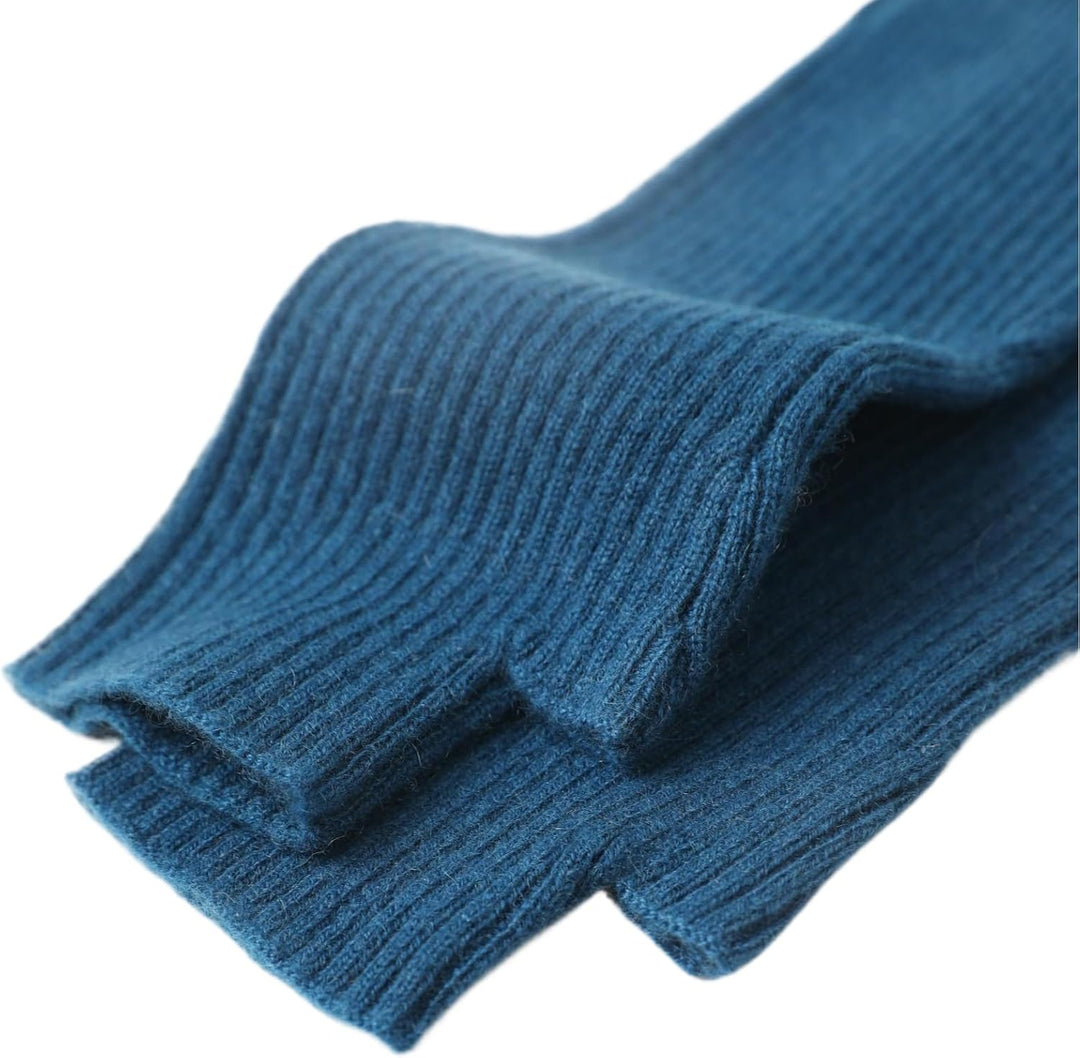 Prettystern Damen mid-lange Kaschmir Pulswärmer Arm-Stulpen fingerlose Ripp-Strick Handschuhe Länge