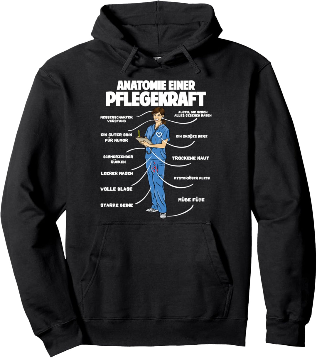 Anatomie einer Pflegekraft Lustige Altenpflegerin Pflege Pullover Hoodie