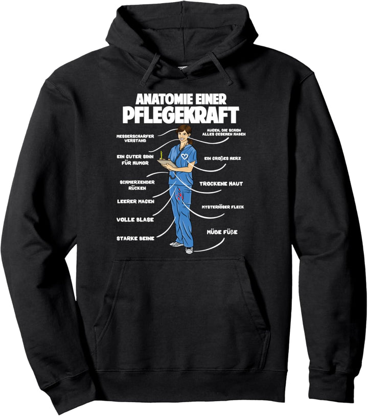 Anatomie einer Pflegekraft Lustige Altenpflegerin Pflege Pullover Hoodie