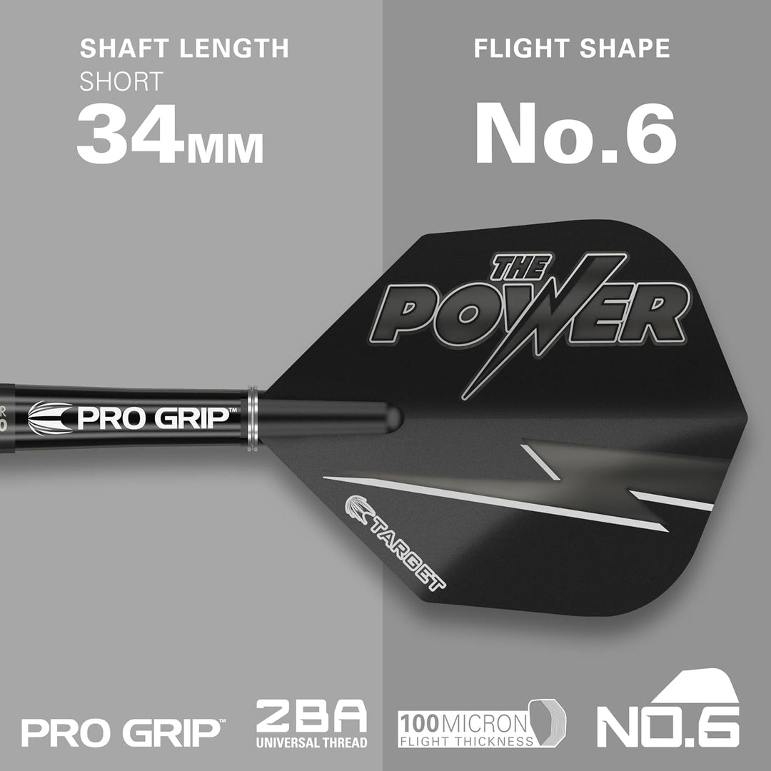 Target Darts Phil Taylor Power 8-Zero Schwarz 80% Wolfram Steeldarts-Set Schwarz P8Z4 25G Single, Sc