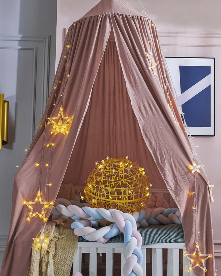 Surwin Moskitonetz Betthimmel Madchen Jungen Kinder Babybett, Rund Baldachin Mückennetz Einzelbett k