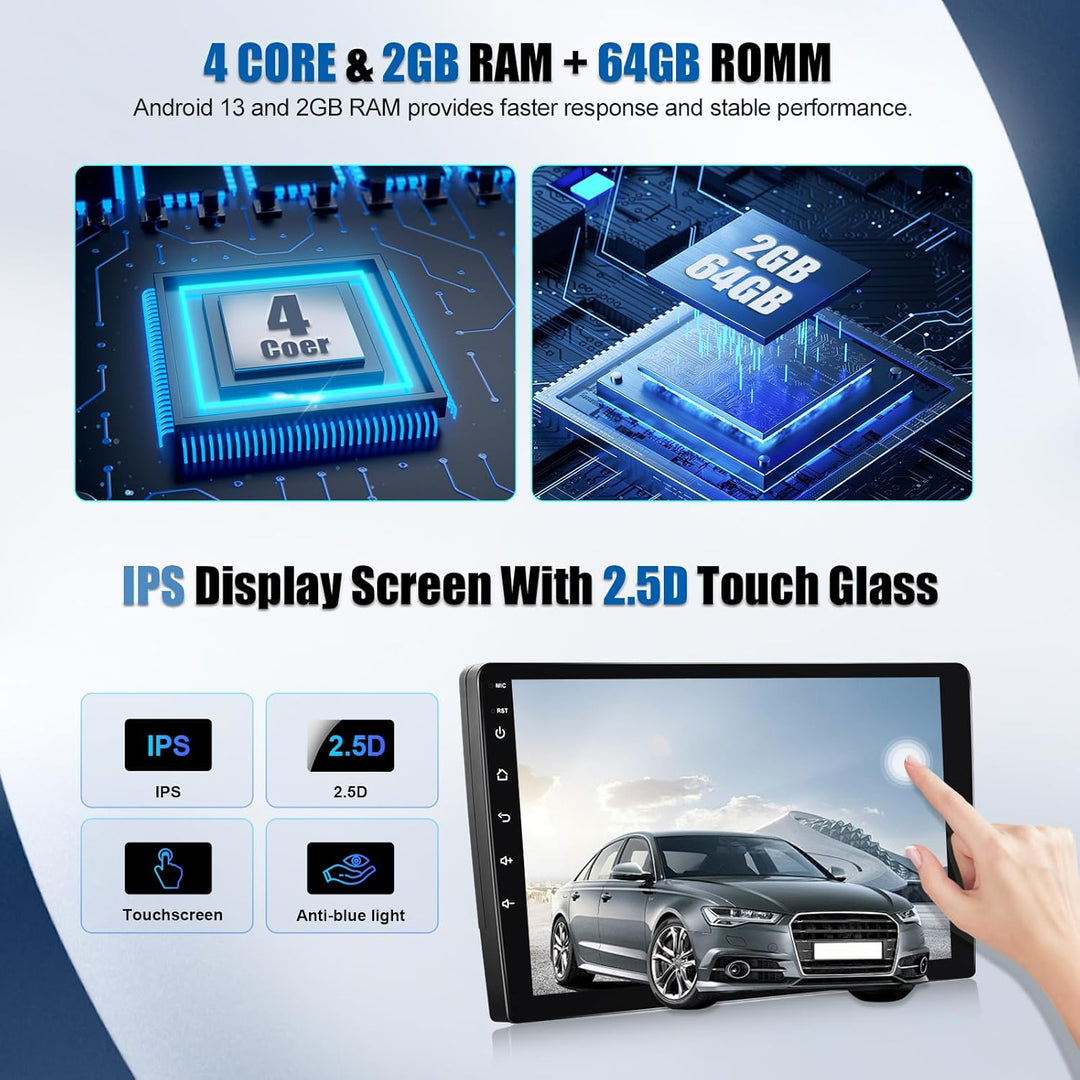 CAMECHO 2+64G Android 13 Autoradio für Opel Corsa d/Astra h/Zafira b/Meriva mit Carplay/Android Auto