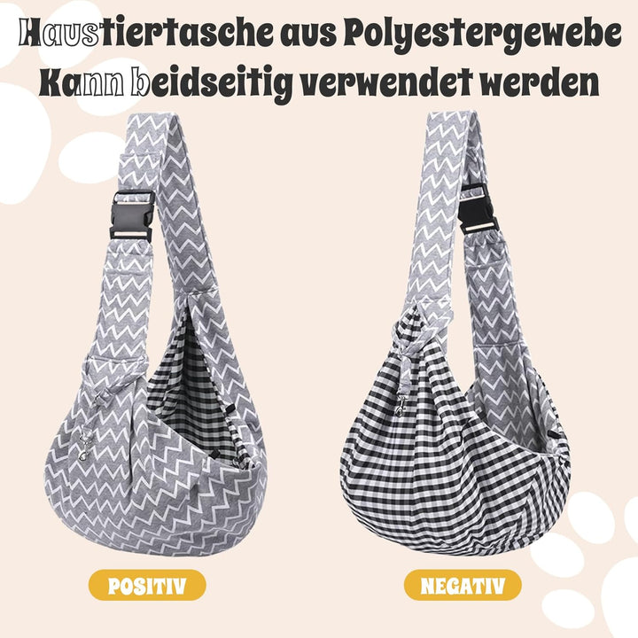 Forhandy Hundetragetasche, Tragbare Wendbarer Tragetasche Hund mit Verstellbare Schultergurt und Fro