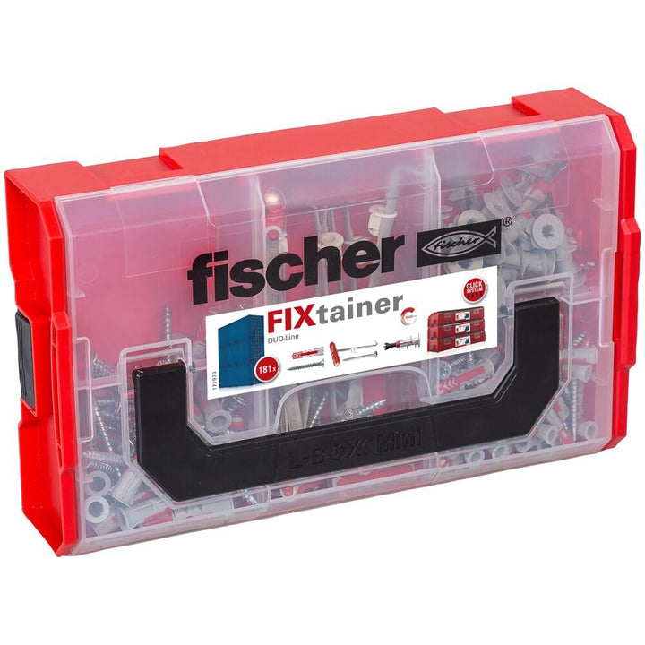 fischer 548864 Set Dübel und Schrauben, rot DuoPower Dübel + DuoTec Dübel + DuoBlade Dübel + Schraub