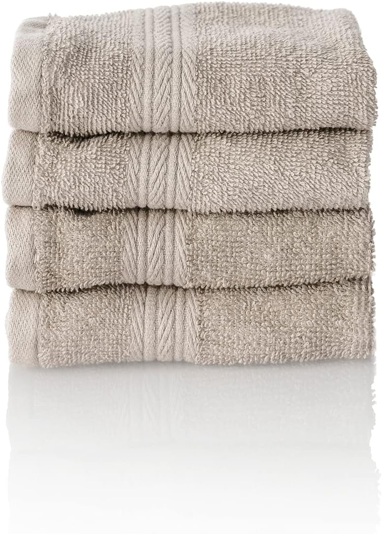 ALCLEAR Premium Frottier Handtuch Set, Frotteeserie in 6 Farben und 5 Grössen, Farbe: SILBERGRAU, 2X