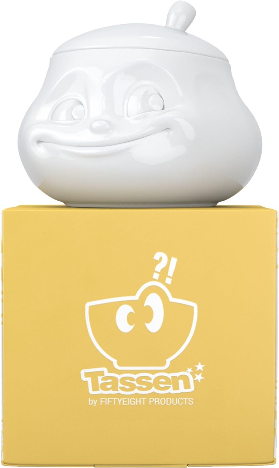 FIFTYEIGHT PRODUCTS / Tassen / Zuckerdose „Süss" (Porzellan, 11.2 x 11.3 x 11.2 cm, weiss, Made in G