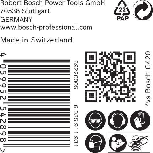 Bosch Professional 50x Sandpapier Expert C470 (für Hartholz, Farbe auf Holz, Ø 125 mm, Körnung 40, Z