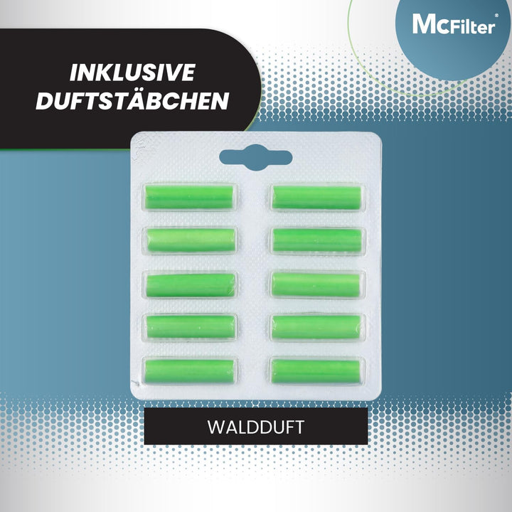 McFilter | 10 Staubsaugerbeutel + Aktivfiltersystem + Aktivkohlefilter geeignet für Vorwerk Tiger 25