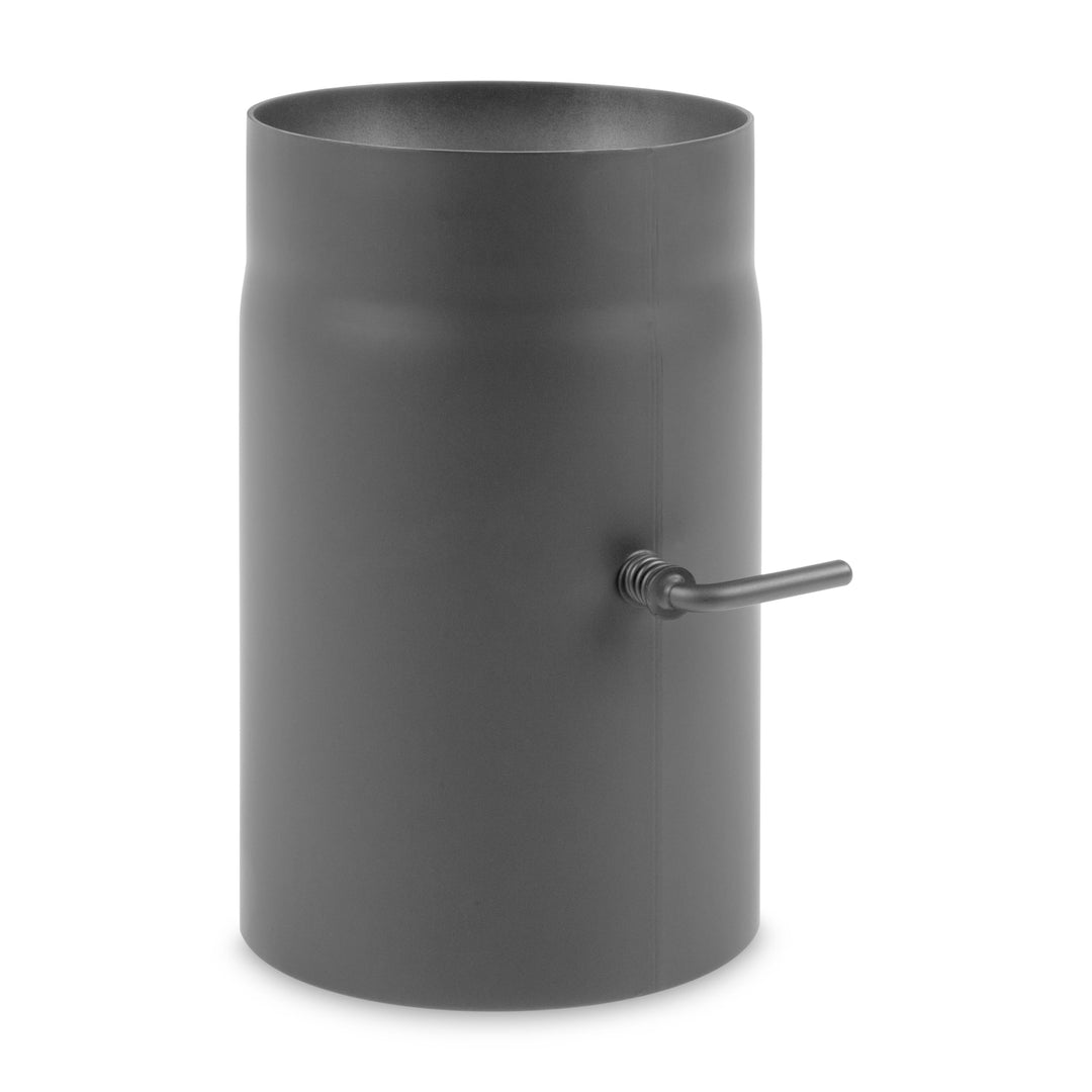 Ø 150mm - Ofenrohr 25cm mit Drosselklappe gussgrau - 2 mm Stahlblech - bis 600°C - Senotherm-Beschic