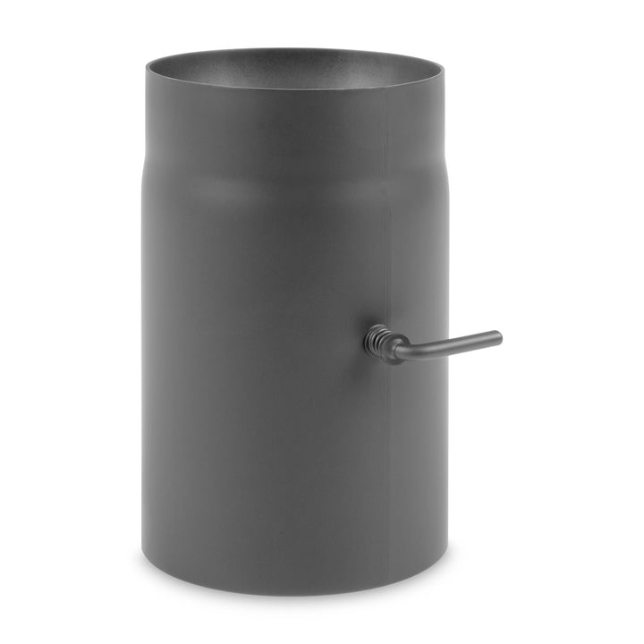 Ø 150mm - Ofenrohr 25cm mit Drosselklappe gussgrau - 2 mm Stahlblech - bis 600°C - Senotherm-Beschic