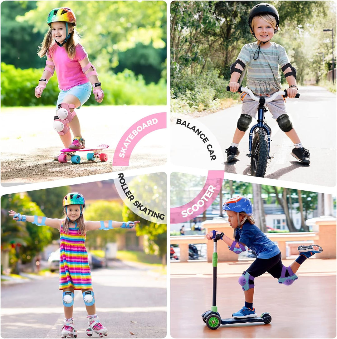 BOSONER Knieschoner Kinder Schoner Inliner Protektoren 6er Set Schützer Inliner Inline Skates Knie U