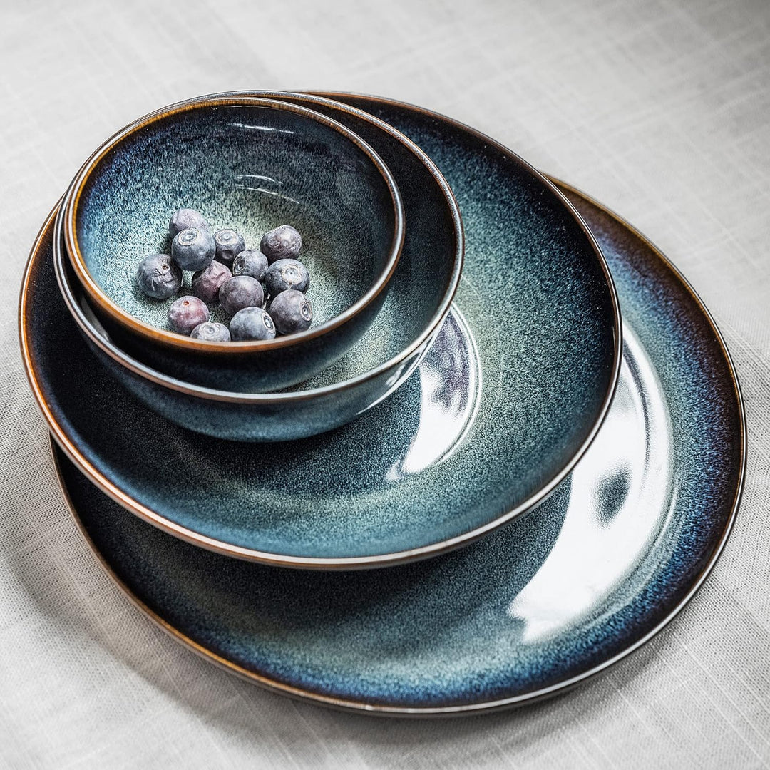 Ikea DISHWARE_PLATE, rund, tief, 21 cm, blau, nur Handwäsche, Schweden