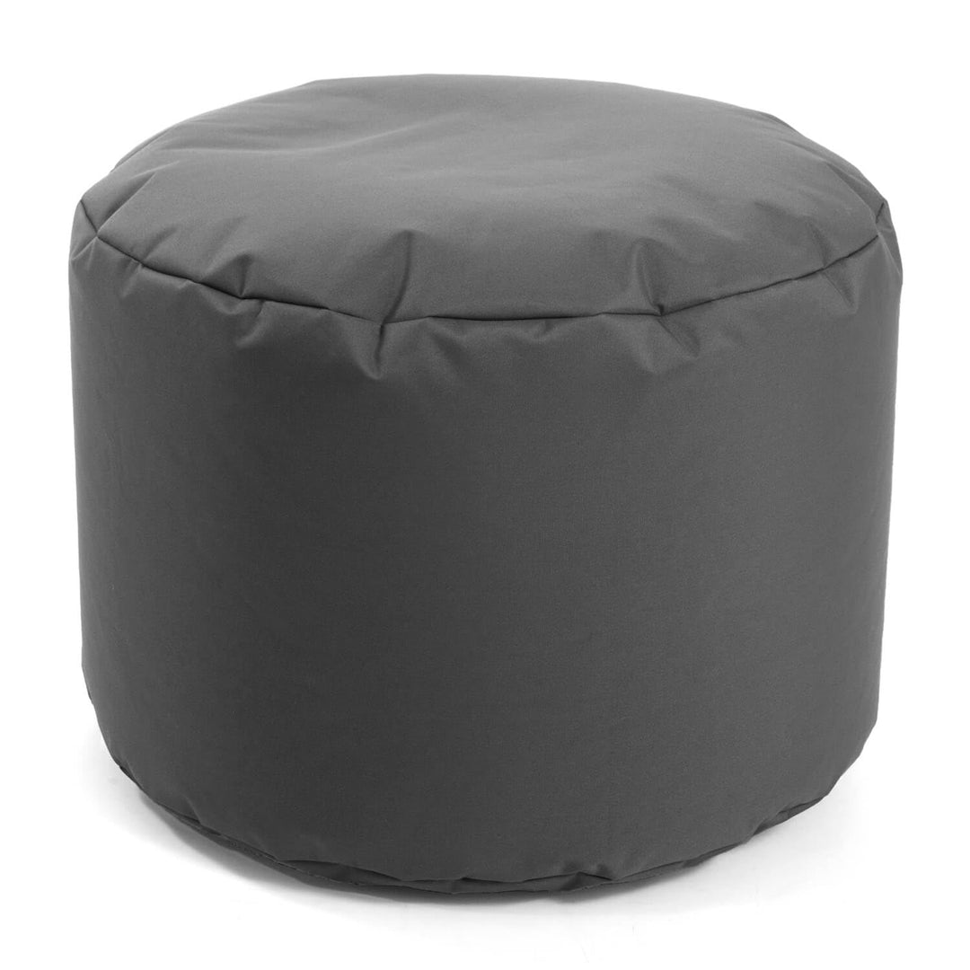 mokebo® Outdoor Pouf o. Hocker 60x40cm Anthrazit für Balkon & Garten 'Der Ruhepouf' Sitzhocker rund,