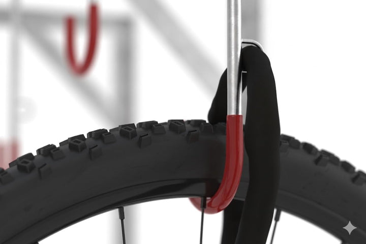 Fahrrad-Hängeparksystem 3874, zur Wandmontage | Fahrradständer für 4 Fahrräder | Reihen-Hängeparker