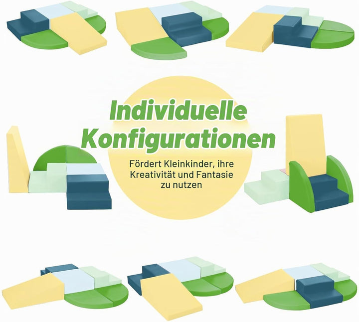 Wilwolfer Schaumstoff Bausteine Kinder Klettern Indoor: 6 Softbausteine Riesenbausteine Spielbaustei