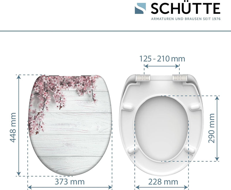 Schütte WC-Sitz FLOWERS & WOOD mit Absenkautomatik, Toilettendeckel mit Motiv, Duroplast Klodeckel (