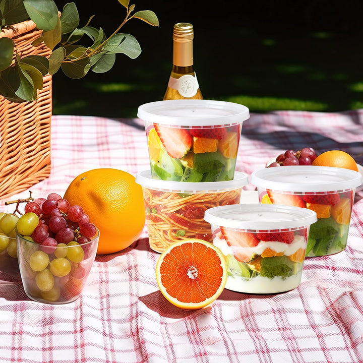 Eupako 60 Stück Vorratsdosen mit Deckel, 480ml Deli Container mit Deckeln | BPA-frei, Luftdicht &amp; au