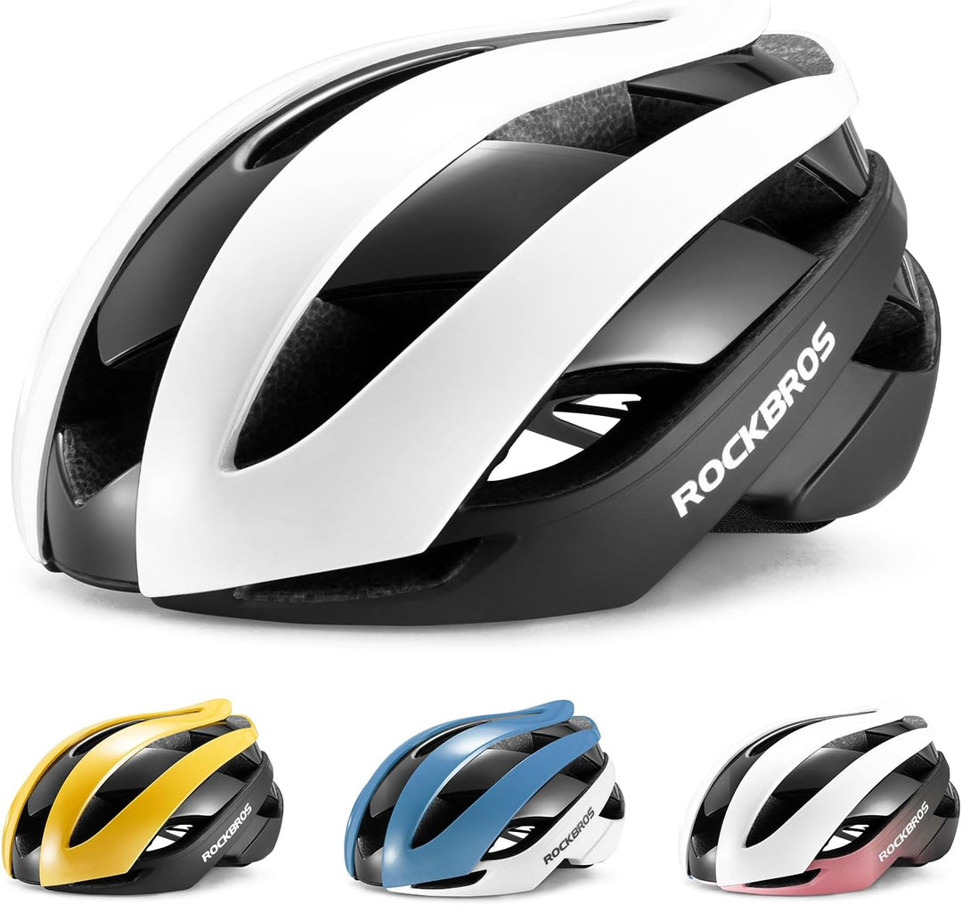 ROCKBROS Fahrradhelm Rennradhelm Leichter Radhelm M/L 55-61 cm Verstellbarer Allround-Helm Belüftung