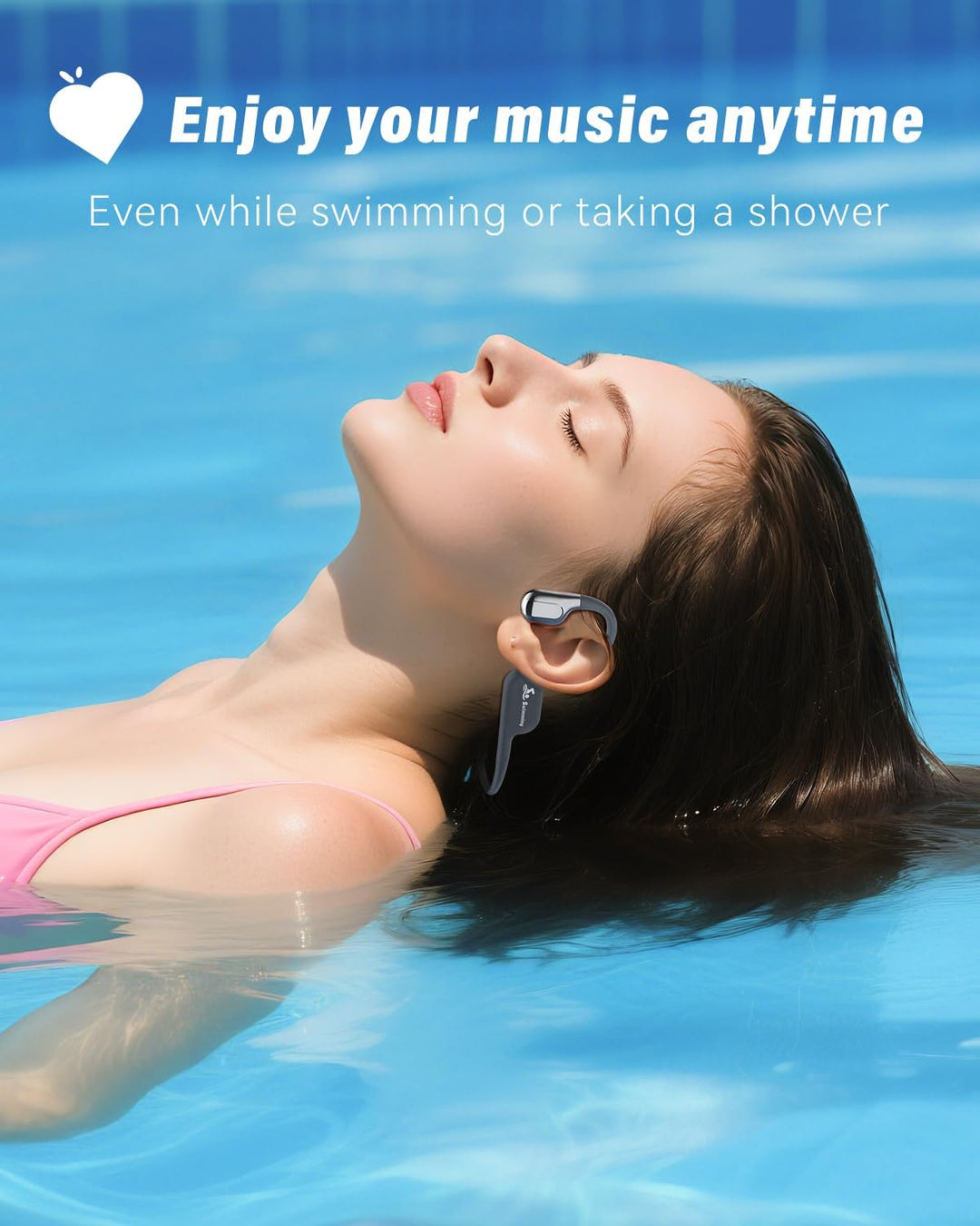 ANSTEN Kopfhörer Schwimmen, Knochenschall Kopfhörer Bluetooth 5.4, IP68 Wasserdicht, Unterwasser kop