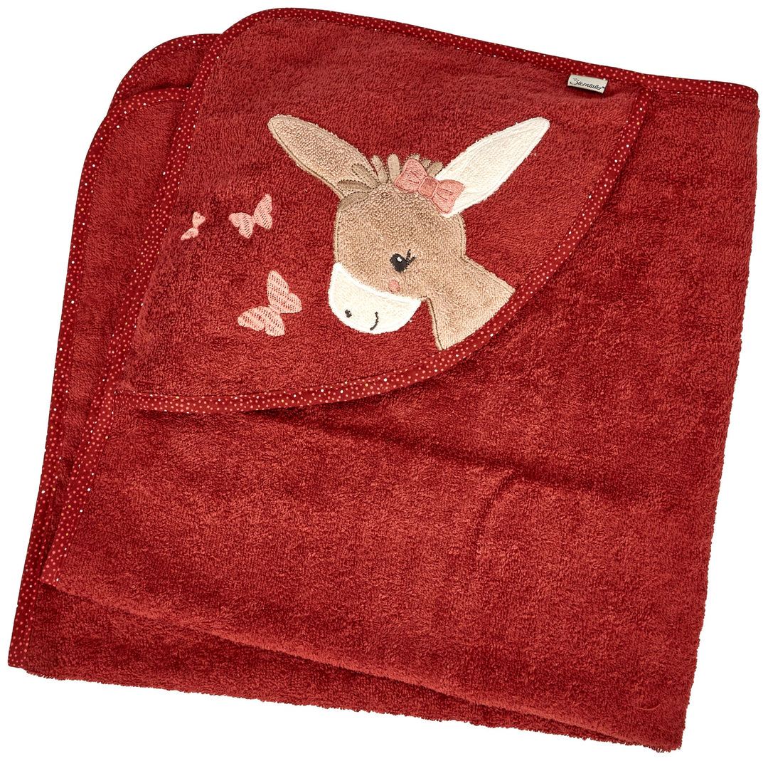 Sterntaler Kapuzenbadetuch 80x80 Emmily rot Badetuch Emmily, Badetuch Emmily