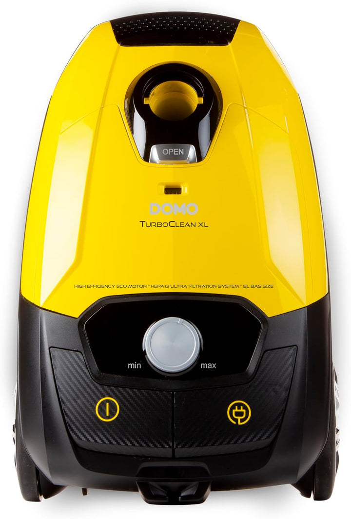 DOMO DO7294S Staubsauger mit Beutel Turbo Clean X Inklusive 5 Staubsaugerbeuteln 5L 800W Geräuscharm