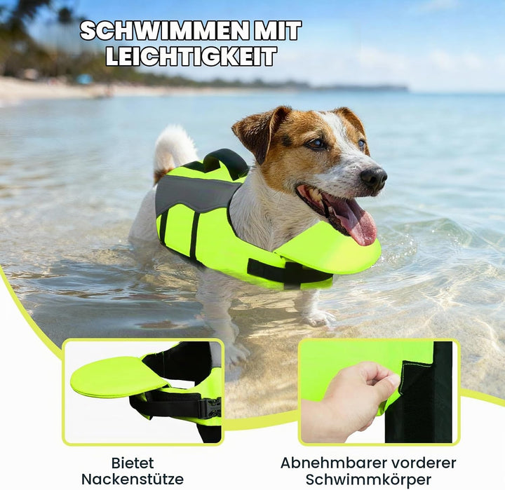 VIVAGLORY Front Float Schwimmweste Hund, Hundeschwimmweste für Bootfahren, Schwimmweste with Kopfstü