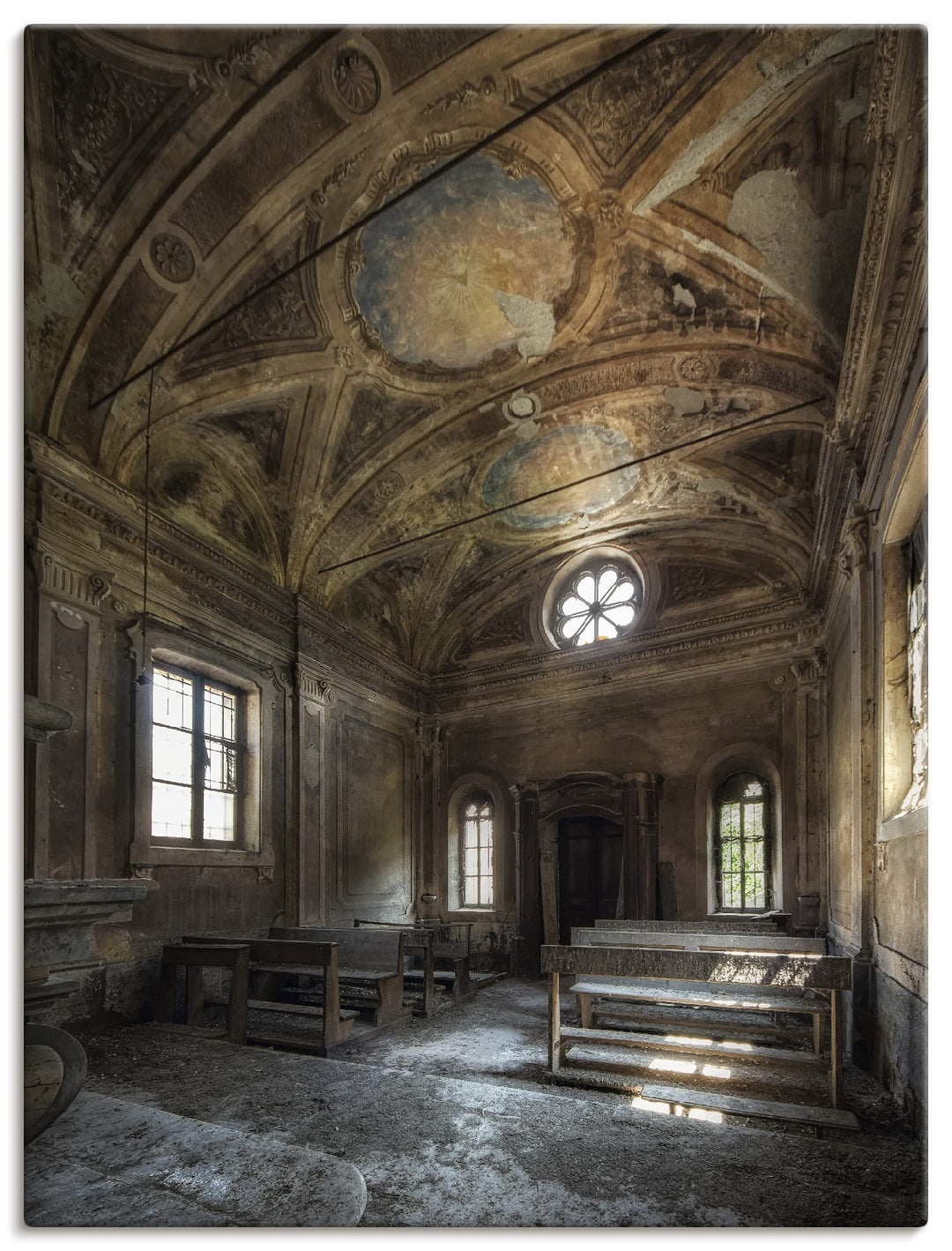 ARTland Leinwandbilder Wandbild Bild auf Leinwand 45x60 cm Lost Places Ruine Kirche Verlassene Orte