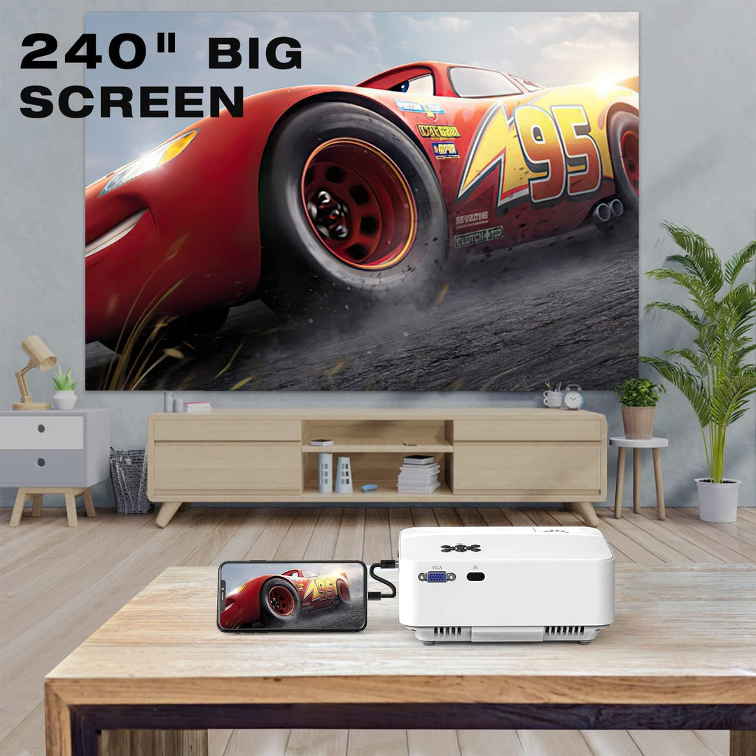 TOPVISION Mini Beamer mit Screen Mirroring, 7000 Lumen Heimkino Beamer Full HD 1080P Video Beamer mi