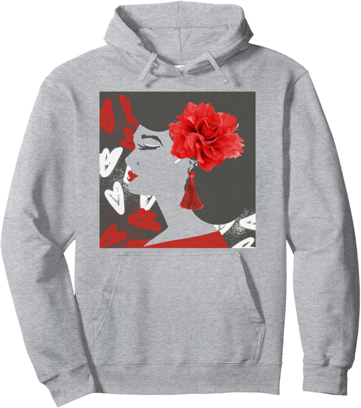 Trendy Graffiti Floral Girl Pullover Hoodie