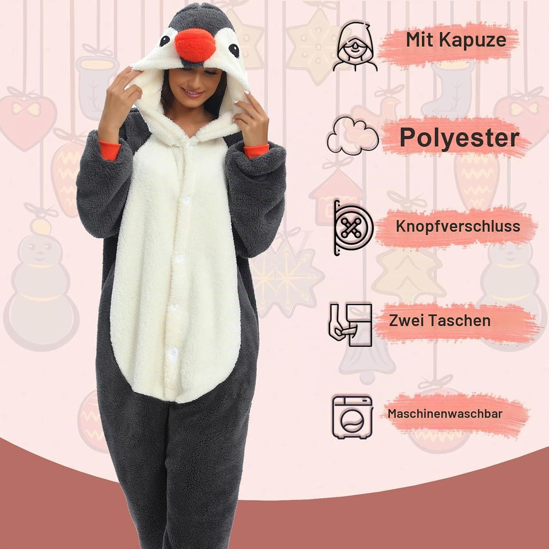 LATH.PIN Pyjamas Jumpsuit Panda Unisex Erwachsene Tier Onesie Cosplay Halloween Karneval Kostüme Dam