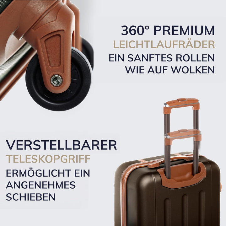 FERGÉ Handgepäck-Koffer Hartschale Milano Bordgepäck Rollkoffer 55 cm Reisekoffer Kabinen-Trolley 4