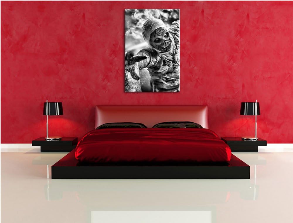 Pixxprint Mumie greift an als Leinwandbild/Grösse: 100x70 cm/Wandbild/Kunstdruck/fertig bespannt, 10