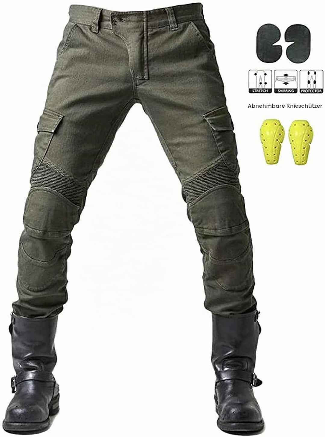 Motorradhose,Schutzhose,Herren,Motorradjeans,aus atmungsaktivem, verschleissfestem,mit 2 Paar Protek