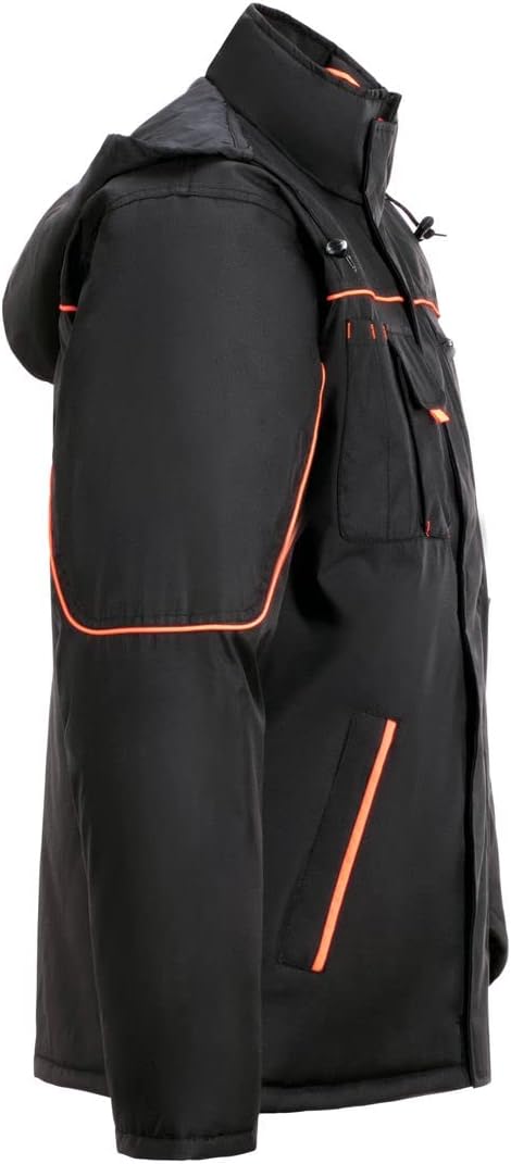Planam 3535 Wetterjacke, schwarz/orange, XL schwarz/orange XL, schwarz/orange XL