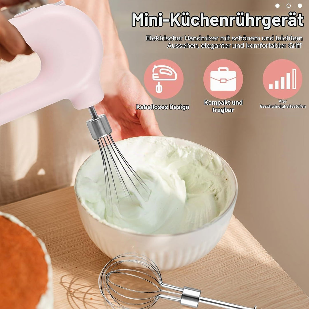 Schnurloser Handmixer, Mini-Elektro-Handmixer, Wiederaufladbarer USB-Mini-Ei-Schläger Für Den Hausha