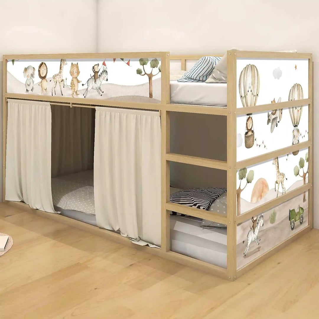 WANDKIND Aufkleber für IKEA KURA Kinderbett Hochbett Klebefolie Möbelfolie Sticker Kinderzimmer Safa