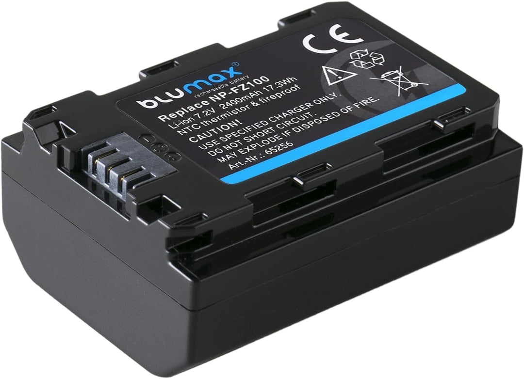 2X Blumax Akku ersetzt Sony NP-FZ100 | 2400mAh - für Sony Alpha Sony FX30-7 IV 7c 7RIV 7RV 7RIII ZV-