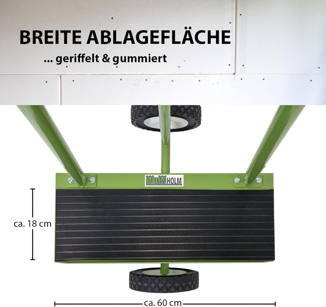 TRUTZHOLM Plattenwagen Stahl pulverbesichtet rostfrei Tragkraft 300 kg Aufstellbreite 18 cm Aufstell