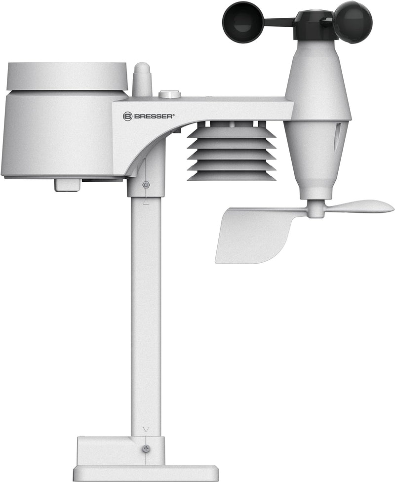 Bresser Wetterstation Funk mit Aussensensor Wetter Center 5-in-1 Beaufort mit grossem Farbdisplay, S