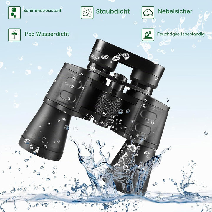 HD Fernglas für Erwachsene, Jagd, Wandern, Sightseeing, FMC-Linse Feldstecher inkl. Tragetasche, Tra