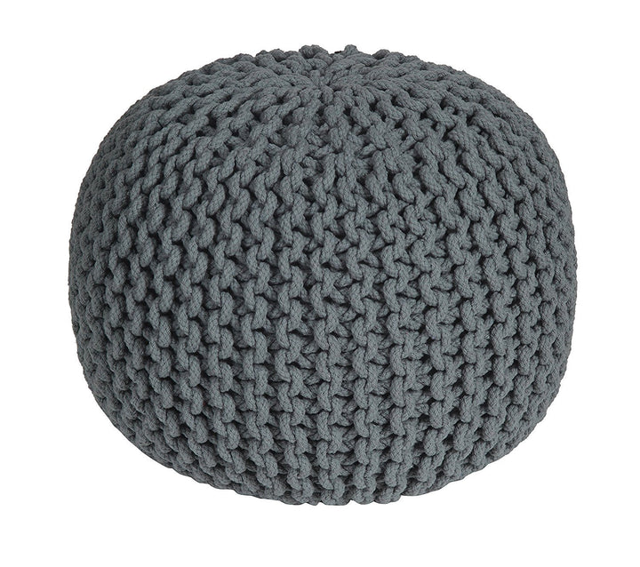 Homescapes Pouf Strickpouf rundes Bodenkissen, Sitzpouf 35 x 40 cm, gepolsterter Sitzhocker, Sitzpuf