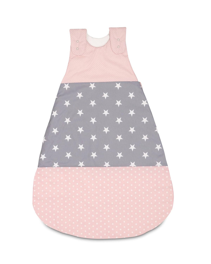 ULLENBOOM ® Schlafsack Baby 4 bis 10 Monate, 68/74, Rosa Grau (Made in EU) - Baby Schlafsack Neugebo