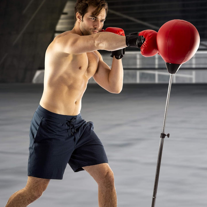 Punching Bag with Stand, Boxing Bag for Teens & Adults - Height Adjustable - Speed Bag for Training,