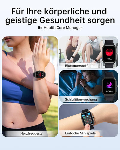 TUYOMA Smartwatch Herren mit Telefonfunktion - 1.91" Smart Watch IP68 Wasserdicht,24h Herzfrequenz,