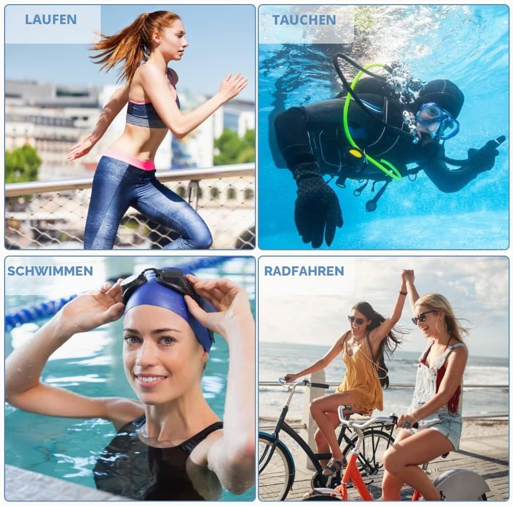 ASHATA 4GB Wasserdichter MP3 Player zum Schwimmen und Laufen, 600mAh 8 Stunden Spielzeit, Tragbarer